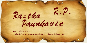 Rastko Paunković vizit kartica